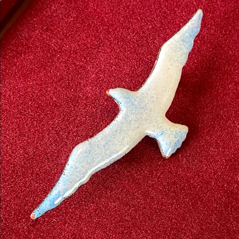 Vintage Artisan Enamelled Bird Brooch